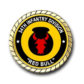 Military Productions US Army 34th Infantry Division Red Bull Challenge Coin
