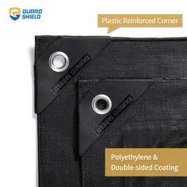 GUARD SHIELD Tarp Waterproof Heavy Duty Matte Black Tarp 16x16 Feet Large UV Resistant Tarps Cover Outdoor 11mil