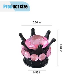 4PCS Crown Tire Valve Stem Caps - Bling Handmade Crystal Rhinestone Dustproof Cover Car Wheel Valve Caps - Attractive Chrome Crown Tire Air Cap Universal Stem Covers for Car SUV Truck (Black/Pink)