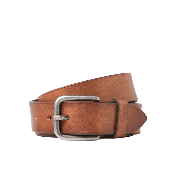 JACK & JONES Men's Jacplano Leather Belt, Cognac