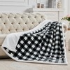 BEDELITE Sherpa Fleece Blanket - Black and White Buffalo Plaid