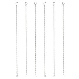 PATIKIL Hanging Chains with S-Hook, 6 Pcs Plant Hangers for Bird Feeders Planters Lanterns Wind Chimes Chalkboards and Ornaments, Silver