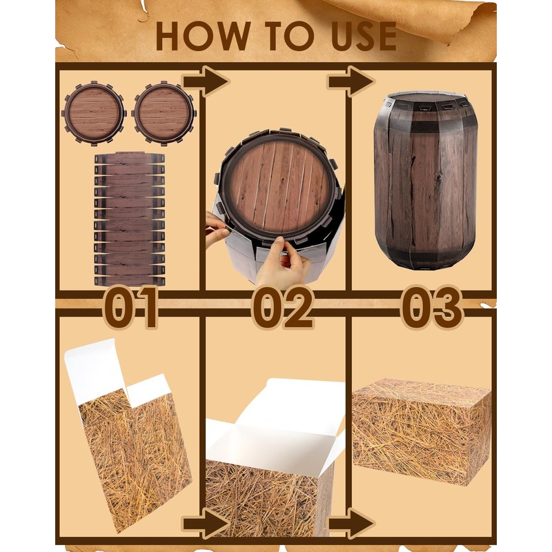HAYVAN Foldable Western Party Decorations, 7 Pieces Western Decor