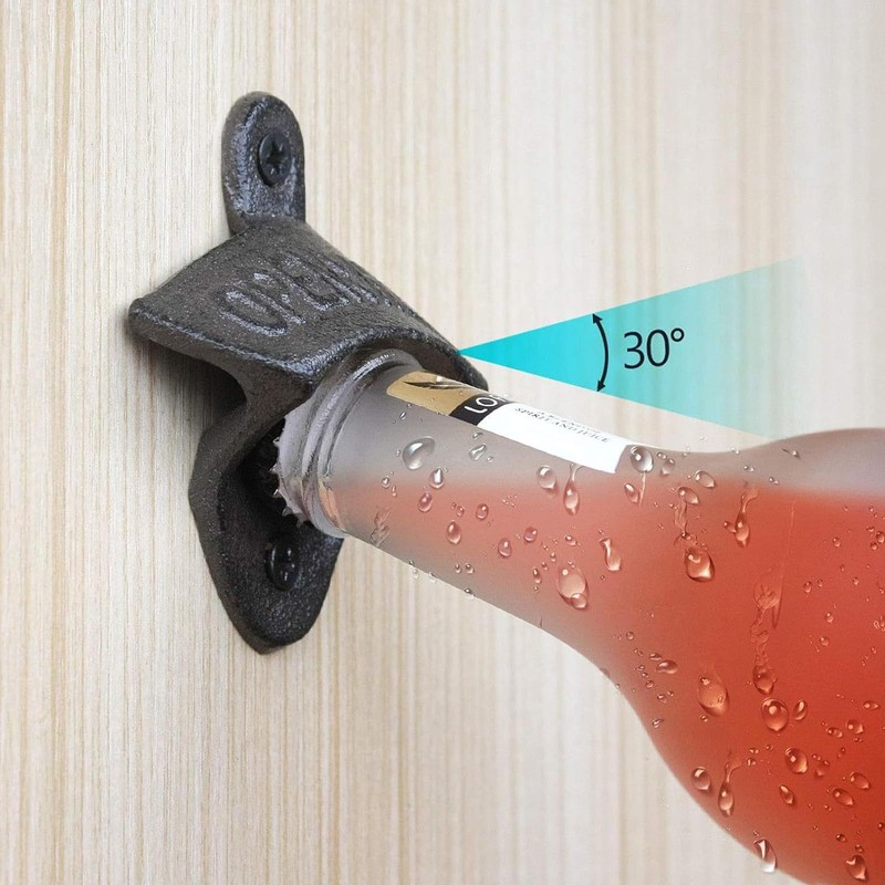 Bottle Opener Wall Mounted, 4 Pcs Rustic Wall Mounted Bottle