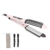 2‑in‑1 Hair Straightener Flat Iron Hot Round Brush Hair Straightening
