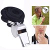 Cisixin 2-Piece Stainless Steel Whistle Whistle with Lanyard