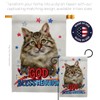 Breeze Decor Patriotic Siberian Garden Flag Set Wall Hanger Cat