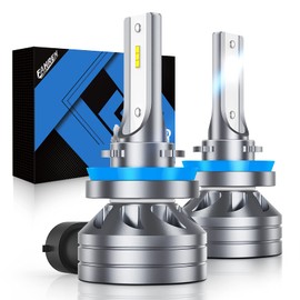 H11/H8/H16 LED Driving Fog Light Bulbs, 12000LM 400% Brighter Fanless, 6500K Cool White Driving Fog Lights, Play and Plug, Halogen Replacement Bulbs for Cars, Trucks, SUVs (Pack of 2)