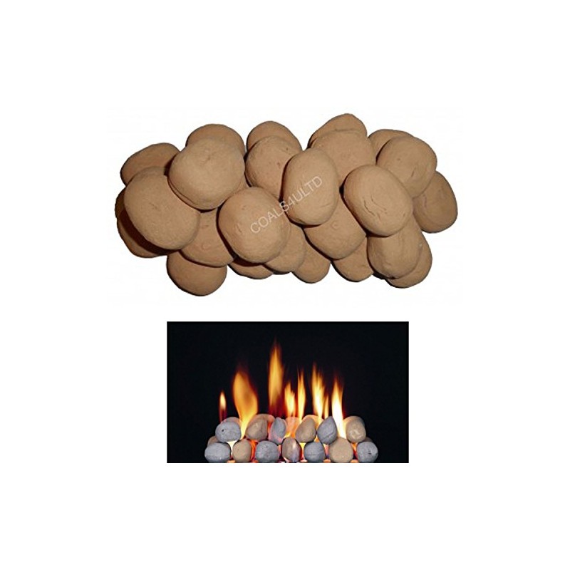 10 XL Gas Fire Replacement Beige Pebbles For Coal Fire
