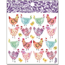 Country Chicken Stickers by Violette Stickers