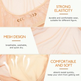 Healifty Underarm Sweat Vest Sweat Guard Underwear Vest Short Sleeve Dress Shield Breathable Sweat Shield Vest Mesh Armpit Pad Skin Color