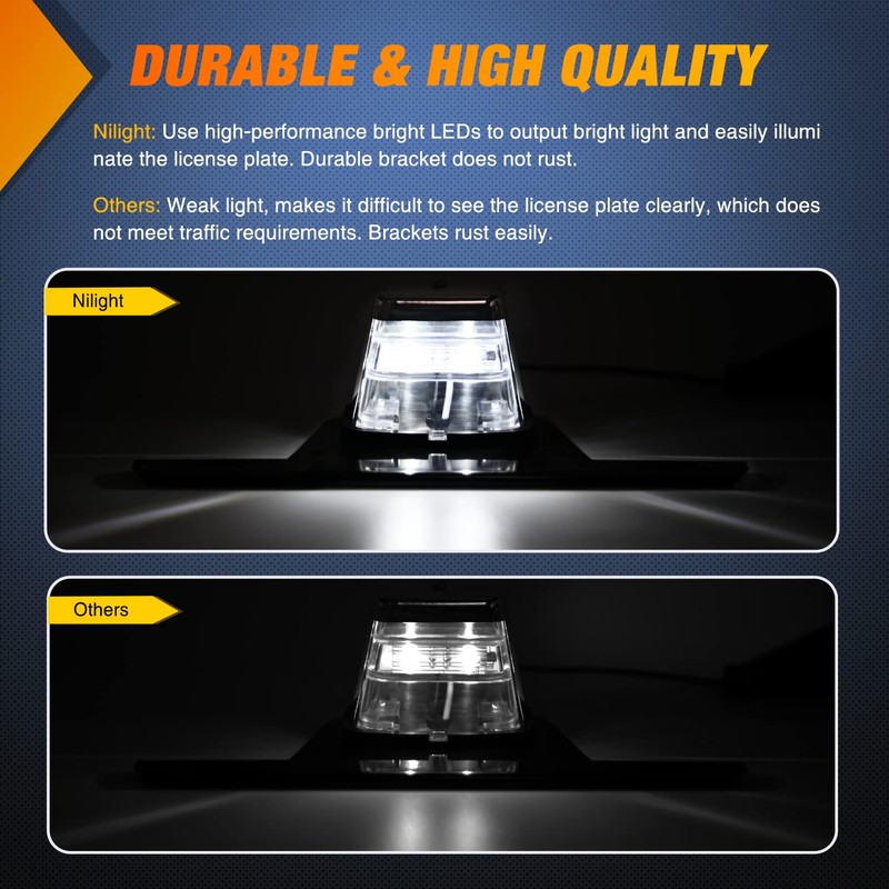 Nilight LED License Plate Light w/Bracket Mount Waterproof Courtesy Step