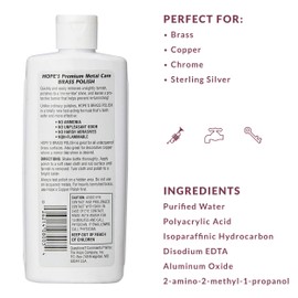 HOPE'S Brass Polish and Cleaner, Prevents Tarnish, Safe for Brass, Copper, Chrome, and Sterling Silver, Metal Polish for Cymbals, Trombone, Trumpet, and Other Instruments, 8 oz, Pack of 1