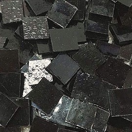 1/2" Black Stained Glass Mosaic Tiles