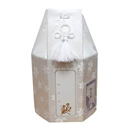 Cherry Blossom, Cherry Blossom, Hexagon, Urn Cover, Includes Imperial Name/Photo Holding Sticker, Divine Bones & Bones, Pet (White, 6 inches)