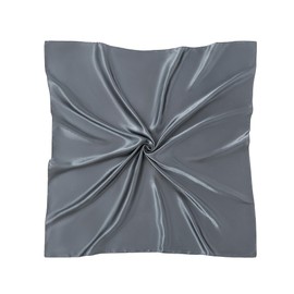 Tazhmily 35" Women Large Satin Square Scarves Silk Like Feeling Headscarf Hair Neck Wrapping Scarves Gift for Women Girls (Grey)