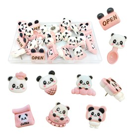 24 pcs Cute Panda Push Pins Animal Push Pins Cork Board Decorative Thumbtacks for Photo Wall, Notes,Map, Bulletin Board,Office Supplies(Panda)