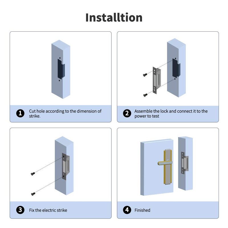 Electric Strike Lock Electronic Mortise NO Mode Fail Secure Lock