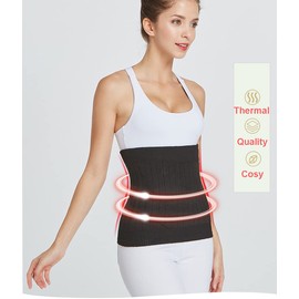 Thermal Cashmere Knit Lumbar Warmer Lower Back Support Belt Brace Stomach Kidney Warmer Abdominal Binder Waist Trimmer Band Postpartum Belly Wrap