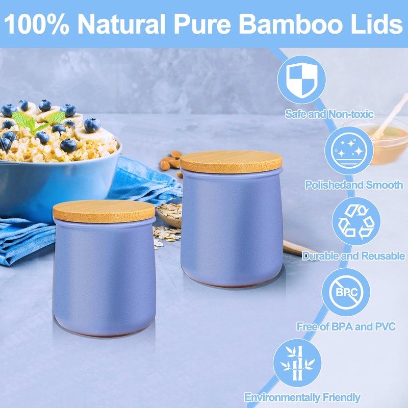 Yogurt Jar Lids for La Fermiere - 6pack Bamboo Jar