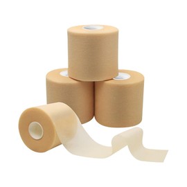 JIHUOO 4 Rolls Soft Sports Tape Pre Wrap Tape Foam Underwrap Bandage Prewrap Athletic Tape Shin Guard Tape for Wrists Elbows Knees Ankles Hair