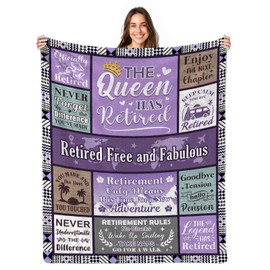 Happy Retirement Gifts for Women 2025, Cozy Retirement Blanket 50 x 60 inch, Funny Retire Gifts for Coworkers, Grandparents, Coworker Leaving Gift