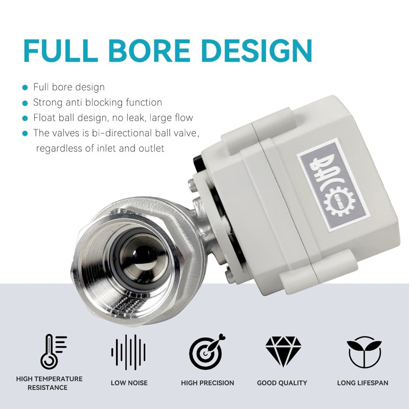 BACOENG 2 Way Motorized Ball Valve, 1 Inch DN25 Electrical