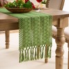 Aisybaklyn Boho Green Table Runner, 30 x 140 cm, Crocheted