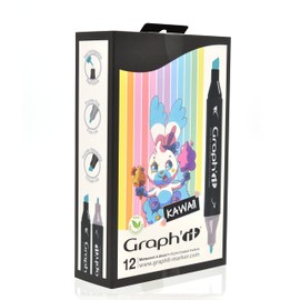 Graph'it Pack of 12 Double Ended Alcohol Based Markers Soft Colors
