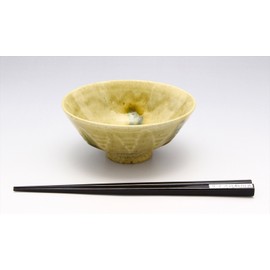Seto Ware 136-0029 Masanori Hatano Rice Bowl, Rice Bowl, Chamfered with Kiseto, Approx. Diameter 5.1 x Height 2.2 inches (13 x 5.5 cm) (Comes with Cosmetic Box), Made in Japan
