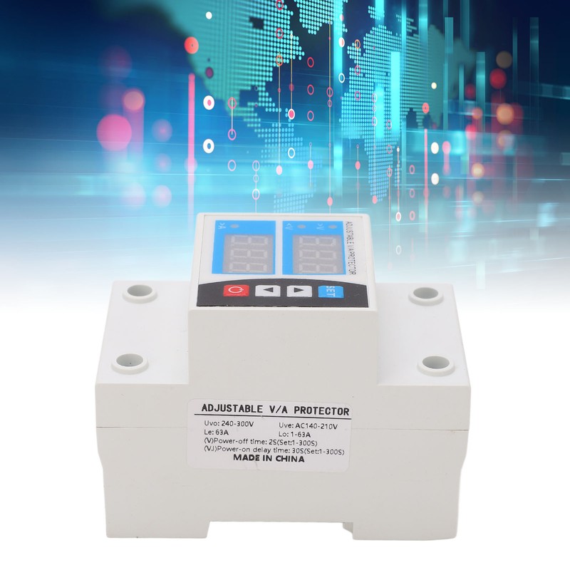 Over Under Voltage Protector Current Limit Din Rail Adjustable 2