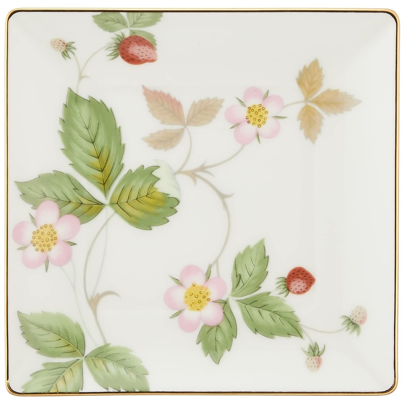 【正規輸入品】 ウェッジウッド(Wedgwood) ワイルドストロベリー スクエア トレイ 四角 皿 14.5cm 結婚祝い プレゼント