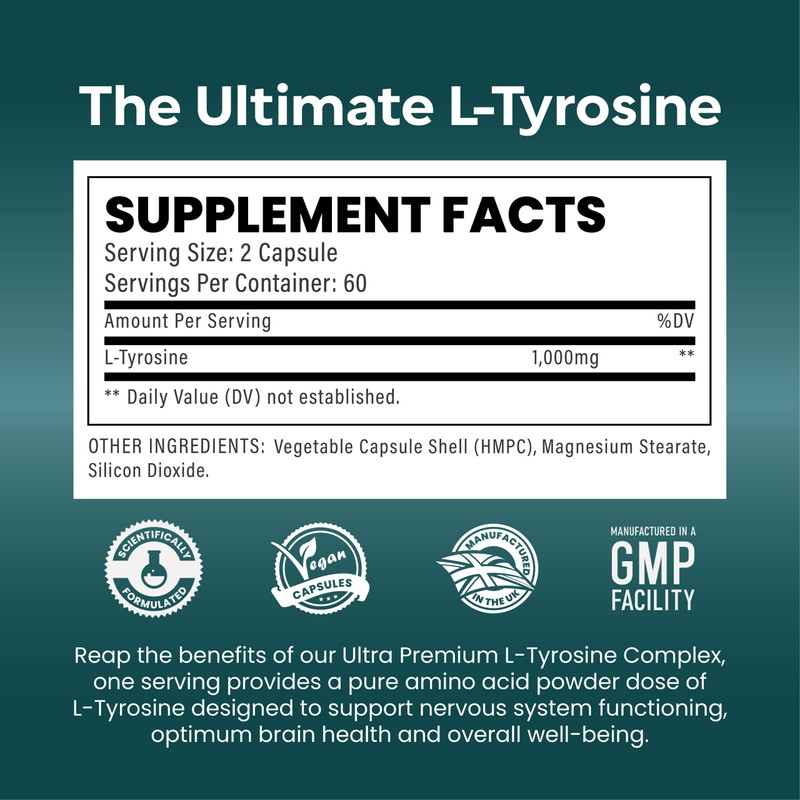 Insynergy Labs L-Tyrosine Ultra Premium Grade | L tyrosine 1,000mg