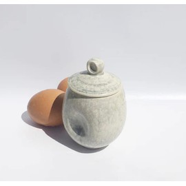 AggCoddler - Scandinavian Porcelain Egg Coddler with Simple Lid - Minimalist Design Egg Poacher Cooker for Quick and Easy Breakfast or Elegant Display - Lea Love Pearl/White
