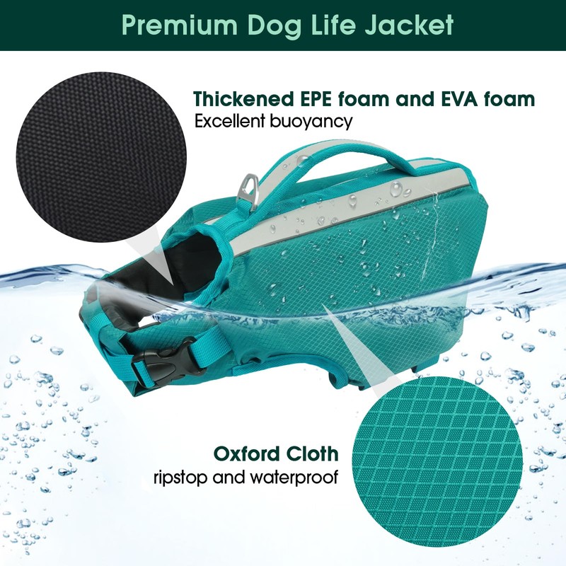 Kuoser Dog Life Jacket, High Flotation Dog Life Vest for
