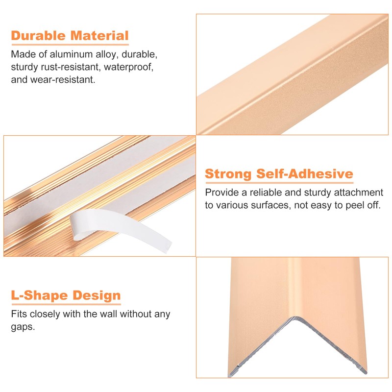 uxcell 3Pcs Wall Corner Protector, 35.4" Lx0.79 W Self-Adhesive Corner
