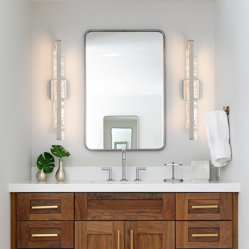 HAHZT Modern Bathroom Vanity Light: Brushed Nickel 27 inch 28W
