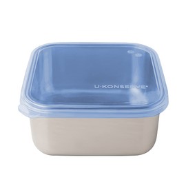 U Konserve Stainless Steel Food Storage Bento Box Container, Leak Proof Silicone Lid Dishwasher Safe - Plastic Free (50oz Blue)