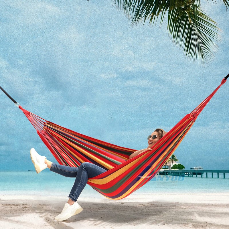 ANYOO Cotton Hammock Portable Camping Hammocks for Hanging Sturdy Garden