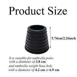 QUUPY Black Umbrella Cone Wedge Patio Table Hole Ring Plug Parasol Hole Ring Plug Base Stand for Outdoors Garden Shop Deck Yard