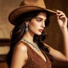 EARENT Boho Teardrop Turquoise Jewelry Set Western Necklace Dangle Earrings