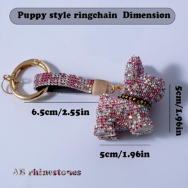 IRIVER BLANK Cute Bling Rhinestone Keychains for Women & Girls - Sparkle and Shine Crystal Key Ring Charm for Handbags, Car Keys,Coin Purse,backpack (Dog-colourful)