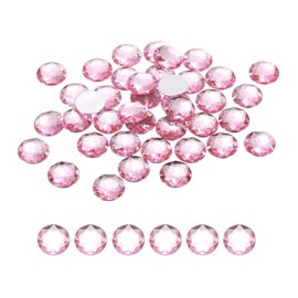 MECCANIXITY Flat Back Round Acrylic Rhinestones,20mm Light Pink Flatback Crystal Rhinestones for Crafts Clothes Shoes DIY Decoration Gifts 50Pcs
