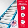 Light-Duty Gravity Conveyor with 1.5" Dia Galvanized Steel Rollers, 12"