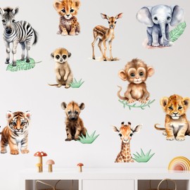 GRAZDesign Wall Sticker Set Safari Babies - Realistic Jungle & Savannah Animals for Children's Room