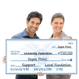 Fake Check Large Check - 40" x 16" Reusable Giant Check Big Checks for Presentation, Endowment Donations, Fundraisers, Retirement,Charity & Donation Events