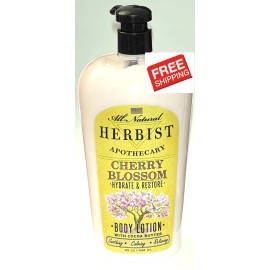 ALL NATURAL Big HERBIST Apothecary CHERRY BLOSSOM * hydrate & Restore * BODY LOTION 32 oz
