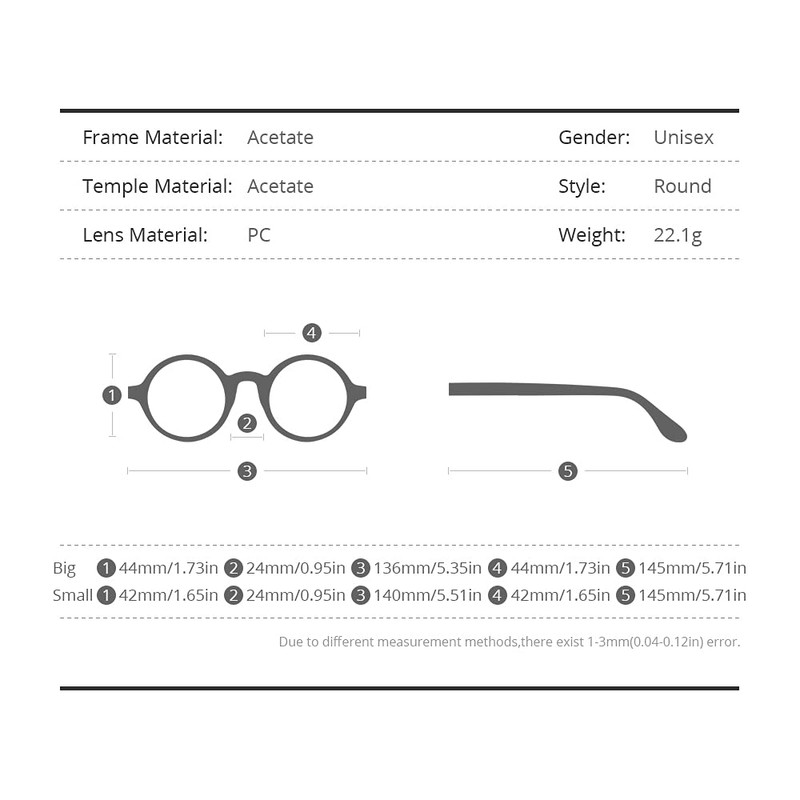 HEPIDEM Acetate Men Vintage Round Optical Glasses Frame Zolman Big