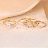 FDEETY Pack of 5 Women's Stackable Rings 14K Gold-Plated Cubic