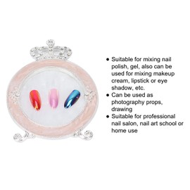 Nail Art Color Mixing Palette, 4.33 x 2.95in Multifunction Nail Art Palette Resin Nail Art Palette Nail Polish Palette for Home Use for Nail Salon(Silver)